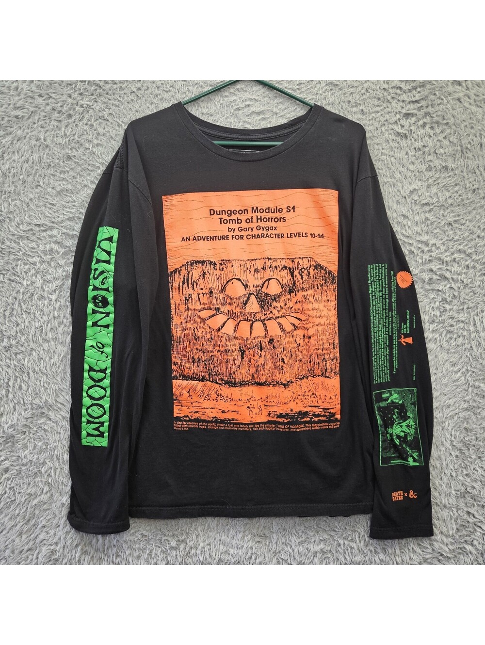Death Saves X Dungeons & Dragons T Shirt Long Sleeve 2XL Vision of Doom